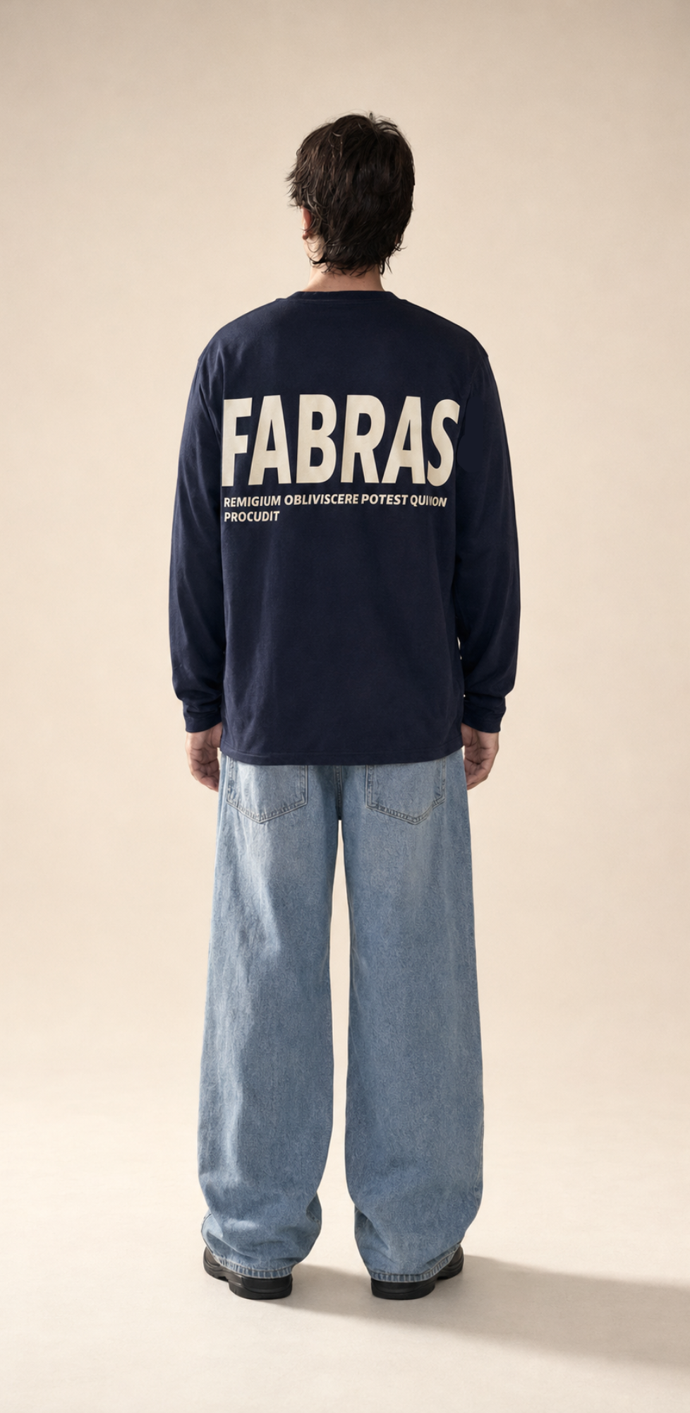 FABRAS Oversized Long Sleeve – Navy