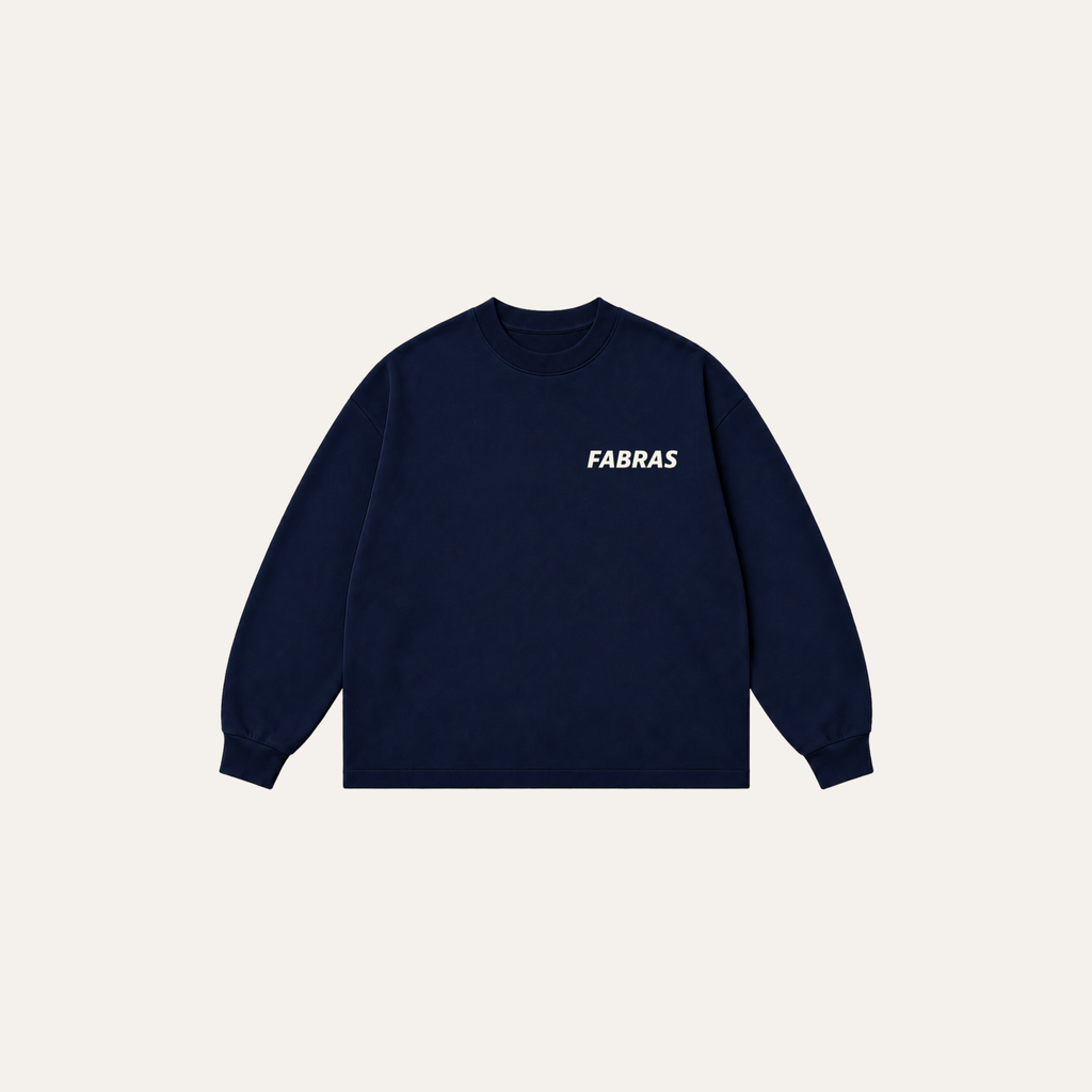 FABRAS Oversized Long Sleeve – Navy